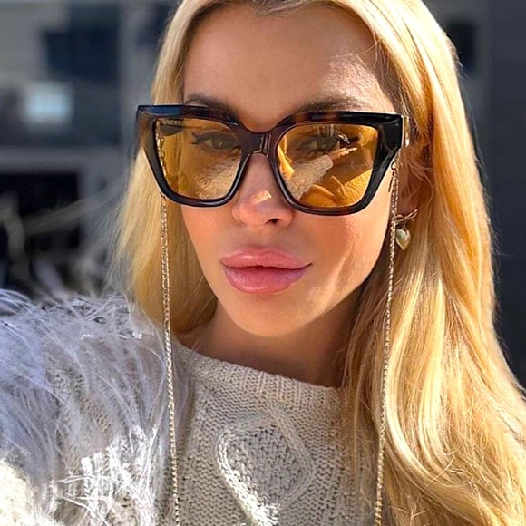 NWT Gucci GG1023s - 004 Chain Yellow Lens Sunglasses - Picture 1 of 14